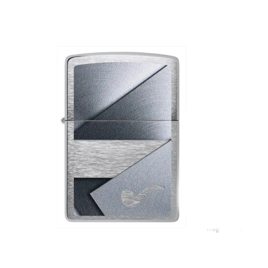 Zippo Pipe Metallic Design Brushed Chrome pipaöngyújtó - Minőségi pipás öngyújtó
