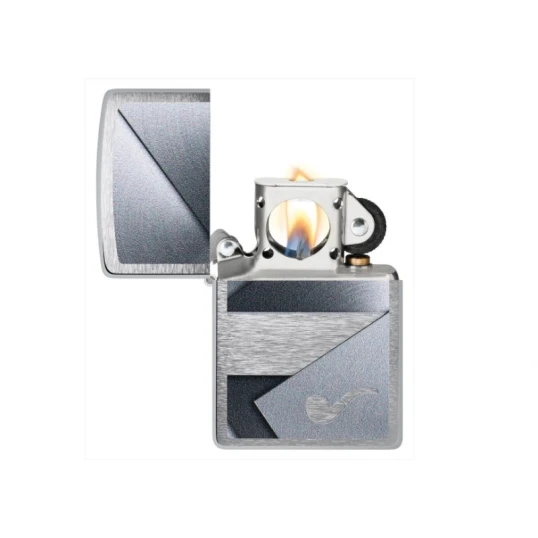 Zippo Pipe Metallic Design Brushed Chrome pipaöngyújtó - Minőségi pipás öngyújtó
