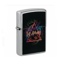 Zippo szálcsiszolt króm benzines öngyújtó – Def Leppard Retro Logo Edition