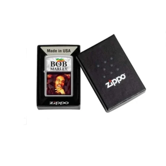 Zippo Bob Marley Laughing benzines öngyújtó – szálcsiszolt króm, limitált 2025 - Benzines vihar öngyújtók