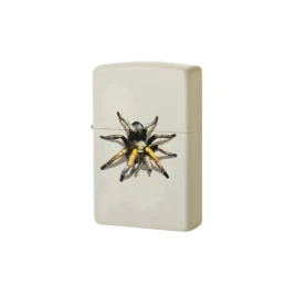 Zippo Tarantula benzines öngyújtó – krémszínű matt, Barrett Smythe pók motívummal