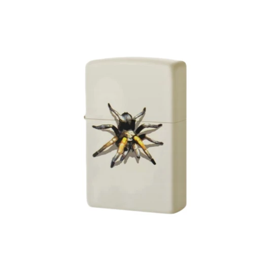 Zippo Tarantula benzines öngyújtó – krémszínű matt, Barrett Smythe pók motívummal - Benzines vihar öngyújtók