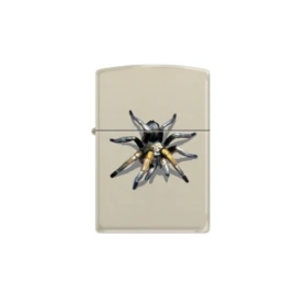 Zippo Tarantula benzines öngyújtó – krémszínű matt, Barrett Smythe pók motívummal