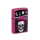 Zippo Punk Skull Design benzines öngyújtó – élénk pink, fejhallgatós koponyamintával - Benzines vihar öngyújtók