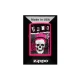 Zippo Punk Skull Design benzines öngyújtó – élénk pink, fejhallgatós koponyamintával - Benzines vihar öngyújtók