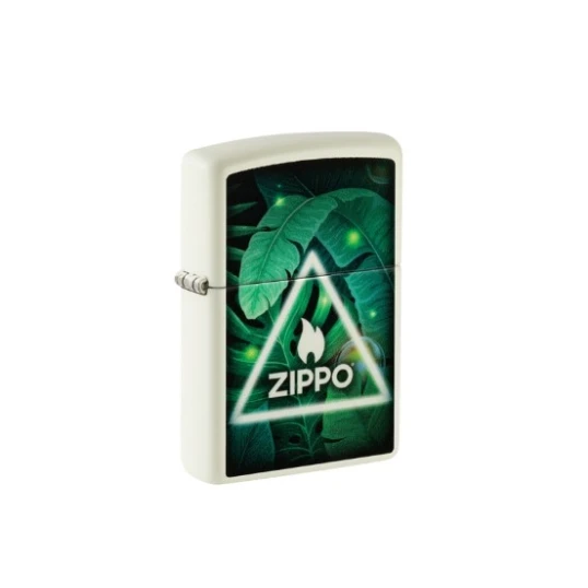 Zippo Nature Design benzines öngyújtó – sötétben világító, levelekkel és Zippo logóval - Benzines vihar öngyújtók