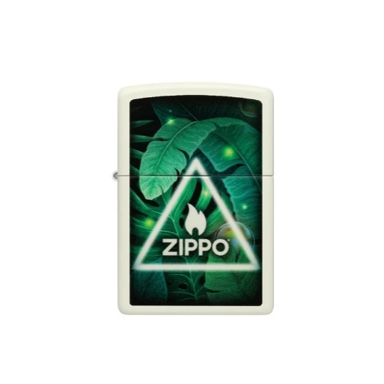 Zippo Nature Design benzines öngyújtó – sötétben világító, levelekkel és Zippo logóval - Benzines vihar öngyújtók