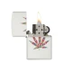 Zippo Floral Weed Design benzines öngyújtó – fehér matt, színes virágmintás kannabiszlevéllel - Benzines vihar öngyújtók