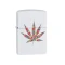 Zippo Floral Weed Design benzines öngyújtó – fehér matt, színes virágmintás kannabiszlevéllel