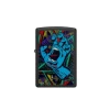 Zippo Santa Cruz Screaming Hand Black Light benzines öngyújtó – matt fekete, UV-fényben világító grafikával