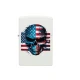 Zippo American Skull Design matt fehér benzines öngyújtó – amerikai zászlós koponya mintával