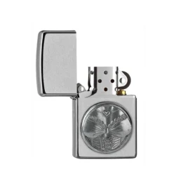 Zippo 3D Pin-Up Design króm benzines öngyújtó – dombornyomott női dekoltázs mintával