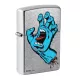 Zippo Santa Cruz Screaming Hand benzines gyújtó – szálcsiszolt króm, street art dizájn