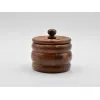 Szezámfa pipa dohánytartó doboz 100 g-hoz – barna, 11 cm