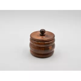 Szezámfa pipa dohánytartó doboz 100 g-hoz – barna, 11 cm - OUTLET