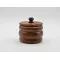 Szezámfa pipa dohánytartó doboz 100 g-hoz – barna, 11 cm - OUTLET