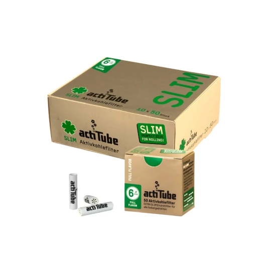 ActiTube Extra Slim aktívszenes pipafilter 6 mm – 10 x 50 db - Pipa filter