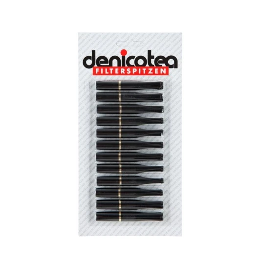 Denicotea Goldring Standard cigaretta szipka fekete arany színű gyűrűvel – 78 mm - egész tálca - Standard szipka