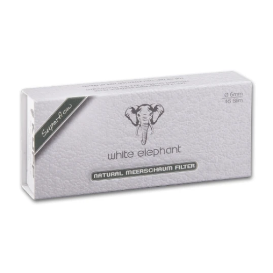 White Elephant Superflow 6 mm-es pipafilter tajtékkő töltettel – 45 db - Pipa filter