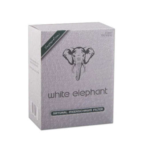 White Elephant Superflow tajtékkővel töltött pipafilter, 9 mm – 150 db - Pipa filter