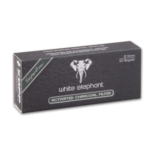 Pipafilter White Elephant Superflow aktívszén szűrő, 9mm - 20db - Pipa filter