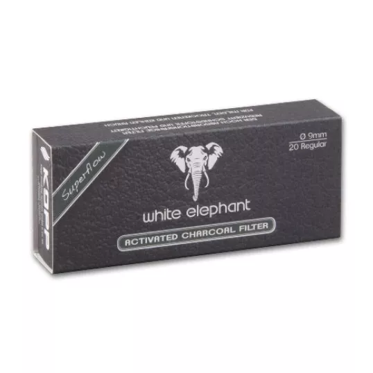 Pipafilter White Elephant Superflow aktívszén szűrő, 9mm - 20db