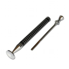 Rattrays Thin Caber Fine Square, pipatömködő kihúzható pipa szurkálóval fekete/króm színű - négyzet rácsos mintával