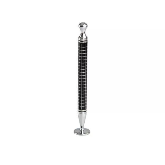 Rattrays Thin Caber Fine Square, pipatömködő kihúzható pipa szurkálóval fekete/króm színű - négyzet rácsos mintával - Pipa tömködő