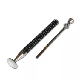 Rattrays Thin Caber Fine Square, pipatömködő kihúzható pipa szurkálóval fekete/króm színű - négyzet rácsos mintával