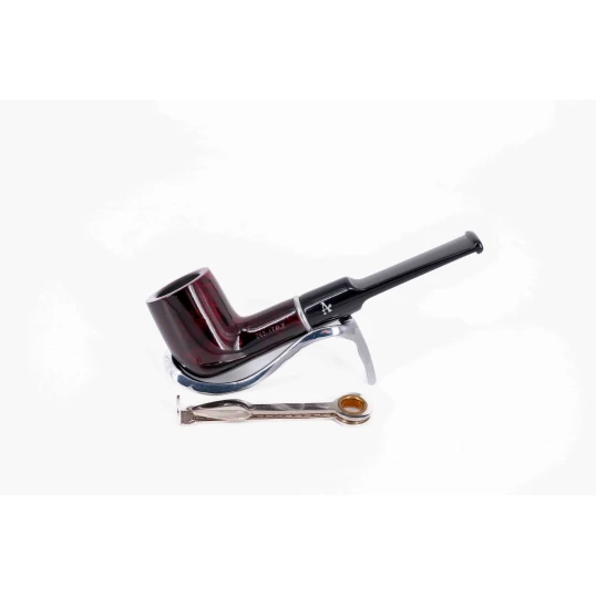 Adventure 9mm-es vörösesbarna színű filteres bruyer pipa egyenes szárral - Billiard típusú - Billiard