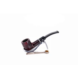 Adventure 9mm-es vörösesbarna színű filteres bruyer pipa enyhén hajlított szárral - Billiard típusú