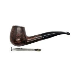 Angelo enyhén hajlított Bent Brandy bruyer pipa sötét dióbarna színben - 2