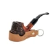 Angelo hajlított Bent bruyer pipa mély barázdált rusztikolással