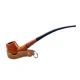 Angelo bruyer gyökér olvasó pipa, hajlított Churchwarden, borostyánbarna, 9 mm filteres - Churchwarden