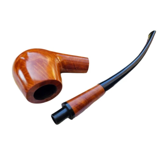 Angelo bruyer gyökér olvasó pipa, hajlított Churchwarden, borostyánbarna, 9 mm filteres - Churchwarden