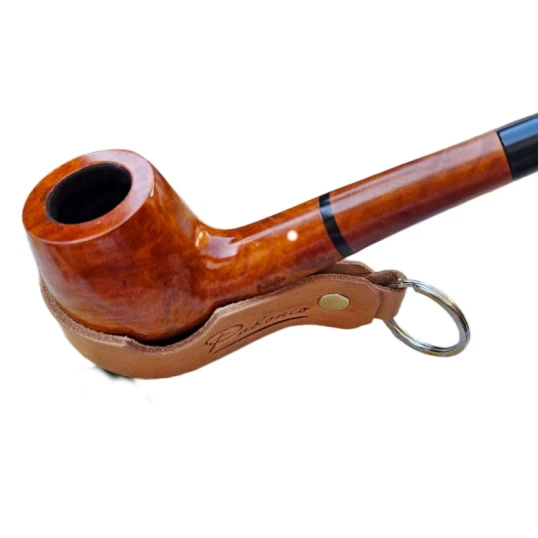 Angelo bruyer gyökér olvasó pipa, hajlított Churchwarden, borostyánbarna, 9 mm filteres - Churchwarden