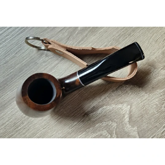 Angelo pipás szett Half Bent Billiard bruyer pipával, pipatáskával, 9 mm-es filterrel, szárkefével és 3 részes pipatömködővel