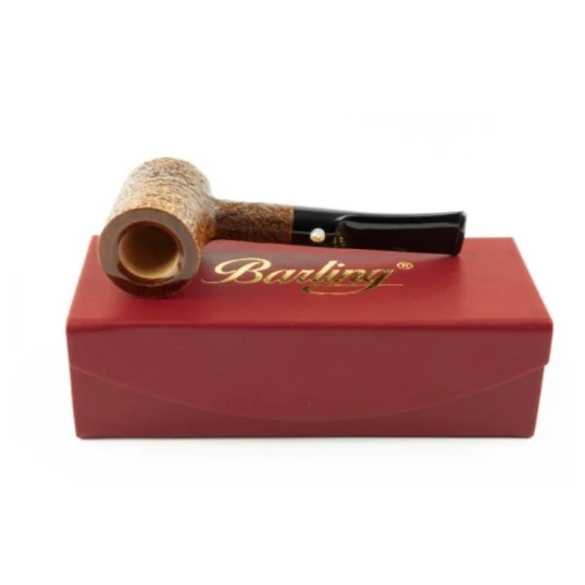 Barling Marylebone Half Bent Poker bruyere pipa nyerges csutorával – homokfúvott barna felülettel, 9 mm filteres - Barling