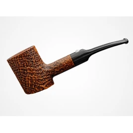 Barling Marylebone Half Bent Poker bruyere pipa nyerges csutorával – homokfúvott barna felülettel, 9 mm filteres