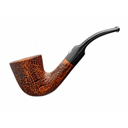Barling Marylebone hajlított bruyere pipa – homokfúvott barna felülettel, 9 mm filteres - Barling