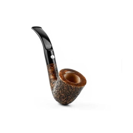 Barling Marylebone hajlított bruyere pipa – homokfúvott barna felülettel, 9 mm filteres - Barling