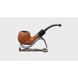 Capitello Corallo de Luxe Bent-Billiard hanga gyökérből készített pipa, nyerges enyhén hajlított szár, 3db rézszínű gyűrű, 9mm-es filteres