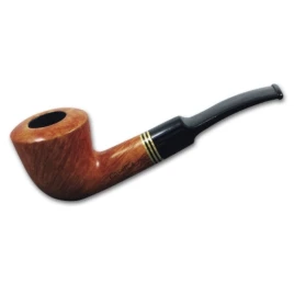 Capitello Corallo de Luxe Dublin hanga gyökérből készített pipa, nyerges enyhén hajlított szár, 3db rézszínű gyűrű, 9mm-es filteres