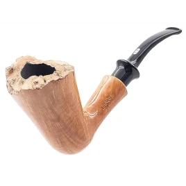 Chacom Fleur Natural Varnish hajlított bruyer pipa természetes, rusztikus felső peremmel
