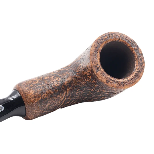 Chacom Reverse Calabash egyenes bruyer pipa barna homokfúvott felülettel, fekete akril szopókával - Chacom Reverse Calabash