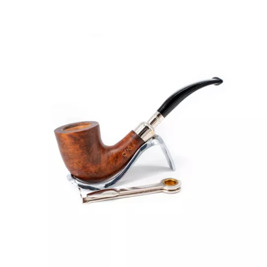 Chacom Spigot Brune 863, Dublin típusú briar pipa, Spigot szopokával - filter nélküli