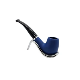 Design Berlin Bent Billiard briarpipa 9 mm-es filterrel – matt kék