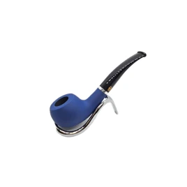 Design Berlin Bent Apple hangagyökér pipa 9 mm-es filterrel – matt kék