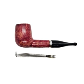Design Berlin Billiard polírozott vörösesbarna briarpipa 9 mm-es filterrel