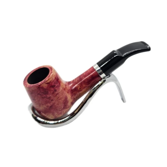 Design Berlin Billiard polírozott vörösesbarna bruyer pipa hajlított szopókával 9 mm-es filterrel - Design Berlin